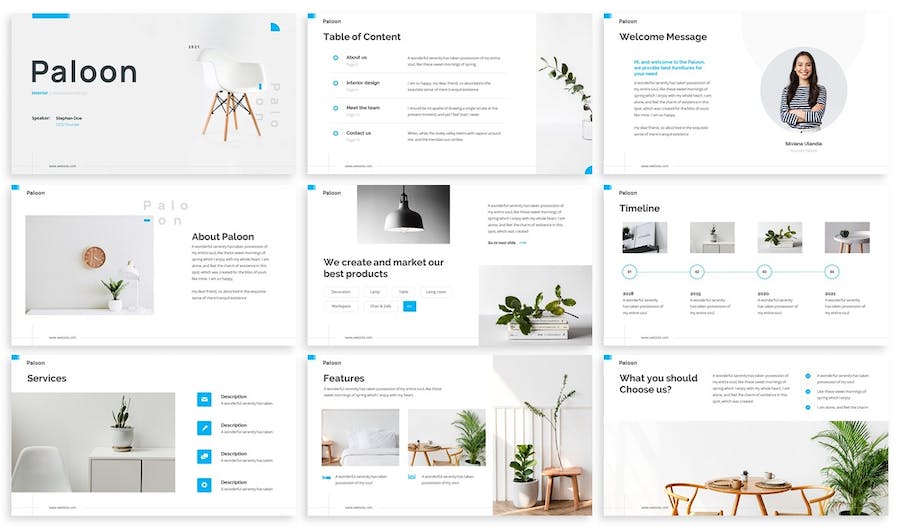 室内设计装饰布置主题PPT模板 - 顶尖PPT