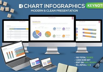 微立体柱形图统计图表keynote模板 - 顶尖PPT