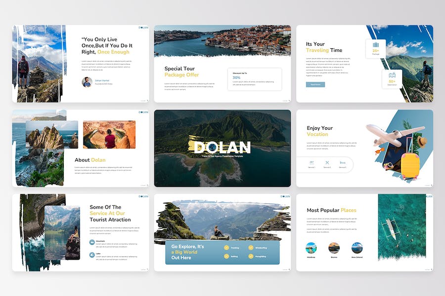 旅游度假旅行线路推荐Keynote模板 - 顶尖PPT