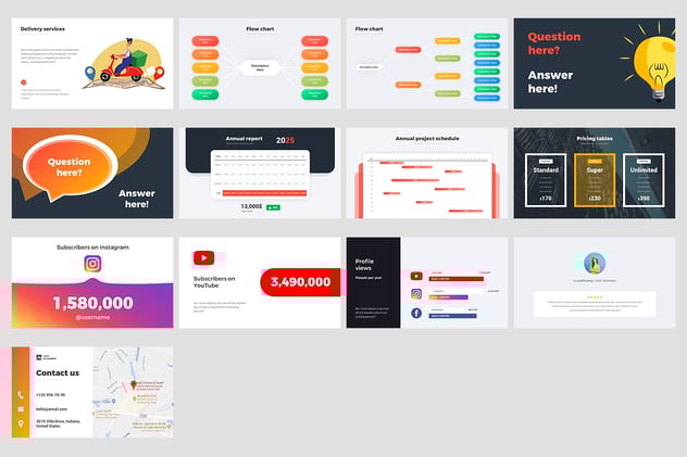 现代互动商业提案方案信息图形PPT模板 - 顶尖PPT