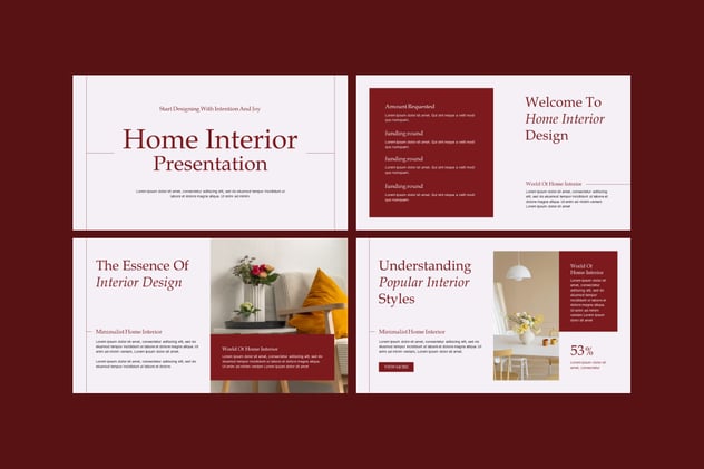 家居室内装修设计案例展示PPT模板 - 顶尖PPT