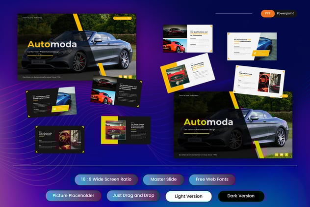 汽车服务PowerPoint模板 - 顶尖PPT