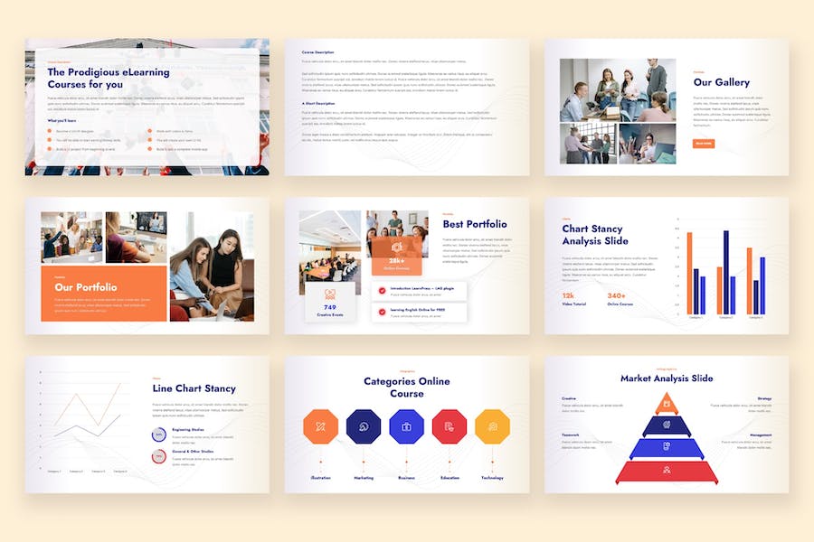在线课程教育教学keynote模板 - 顶尖PPT