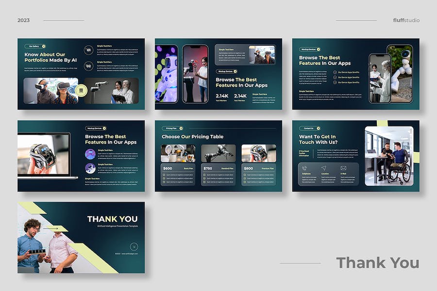 人工智能技术讲述发展趋势应用展示Keynote模板 - 顶尖PPT