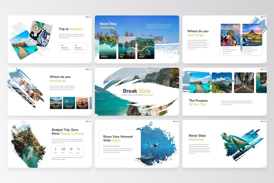 旅游度假旅行线路推荐Keynote模板 - 顶尖PPT