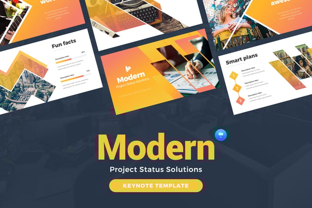 项目进度状态管理信息图形解决方案PPT模板 - 顶尖PPT