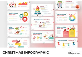 圣诞节主题创意信息图形PPT模板 - 顶尖PPT