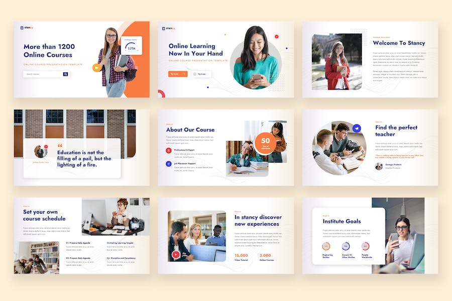 在线课程教育教学keynote模板 - 顶尖PPT