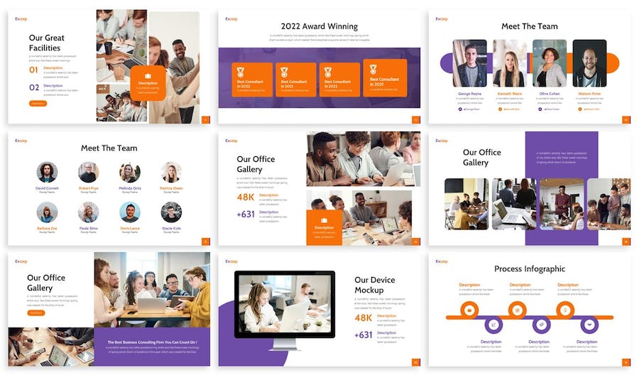 紫色企业合作项目洽谈商业计划团队介绍模板 - 顶尖PPT