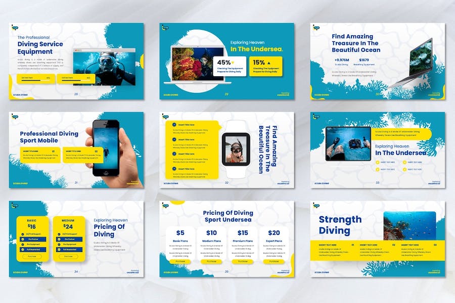 巴厘岛跳水运动体育主题Keynote模板 - 顶尖PPT