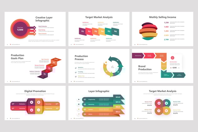 分层信息图形keynote模板 - 顶尖PPT