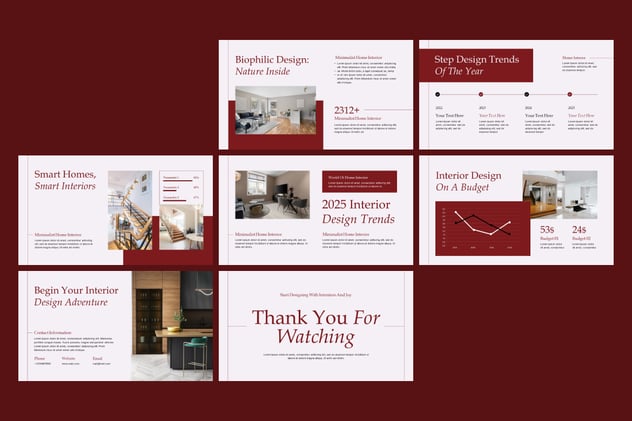 家居室内装修设计案例展示PPT模板 - 顶尖PPT