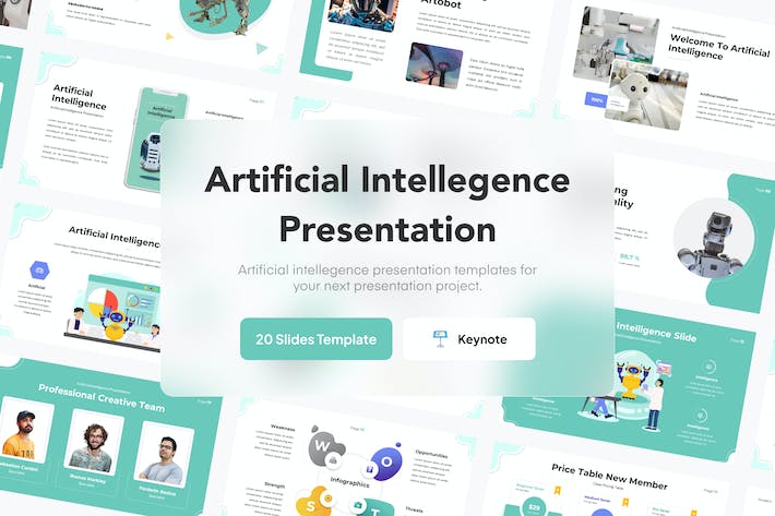 人工智能展示讲述技术应用知识传播Keynote模板 - 顶尖PPT