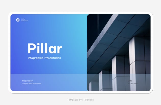 数据增长支柱信息图形PPT模板 - 顶尖PPT