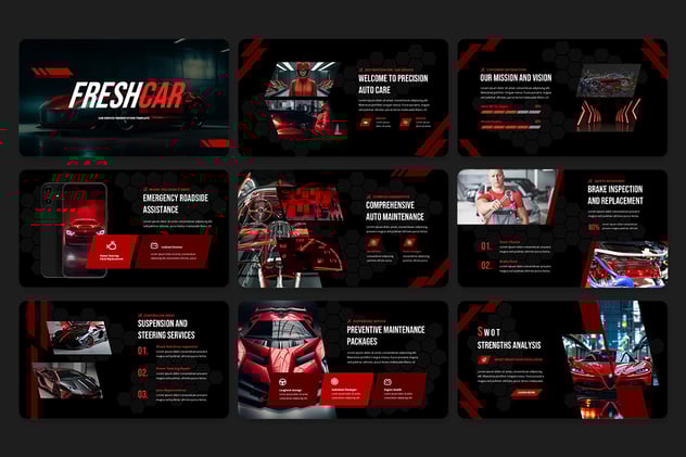 汽车服务业务全面介绍展示PPT模板 - 顶尖PPT