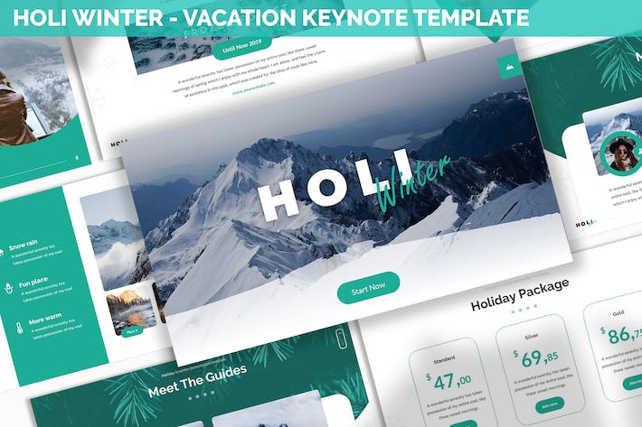 冬季假期营销推广主题Keynote模板 - 顶尖PPT