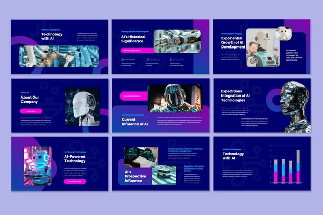 人工智能创新AI机器人PPT模板 - 顶尖PPT