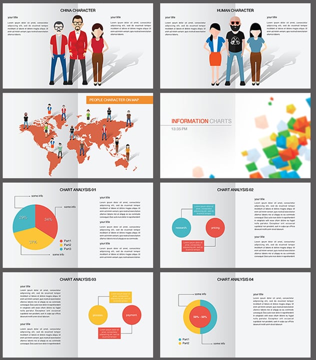 商业人物插画图形keynote模板 - 顶尖PPT