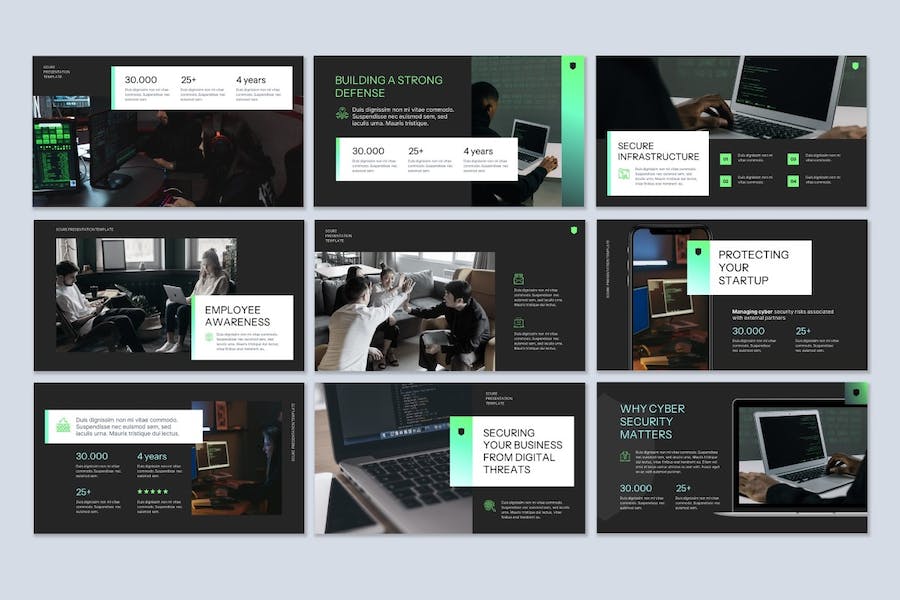 网络安全讲述展示服务应用推介Keynote模板 - 顶尖PPT