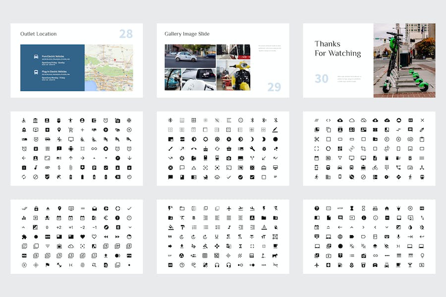 扁平化极简风格新能源电动汽车公司团队介绍PPT模板 - 顶尖PPT