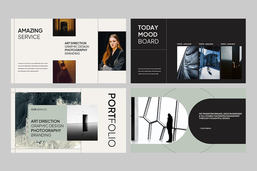 个人作品集项目展示公文包PPT模板 - 顶尖PPT