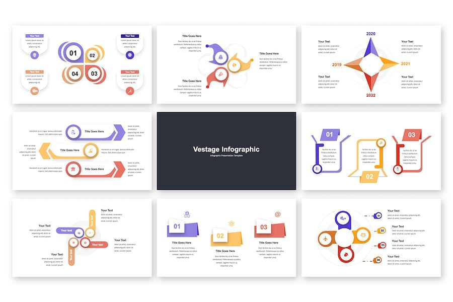 彩色阶段信息图表keynote模板 - 顶尖PPT
