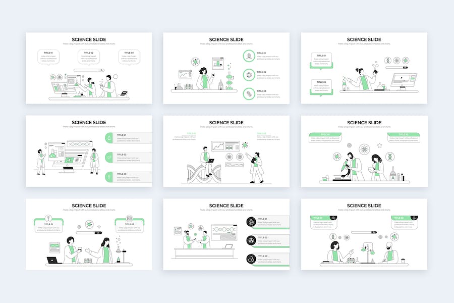 教育科学知识课程信息图表PPT模板 - 顶尖PPT