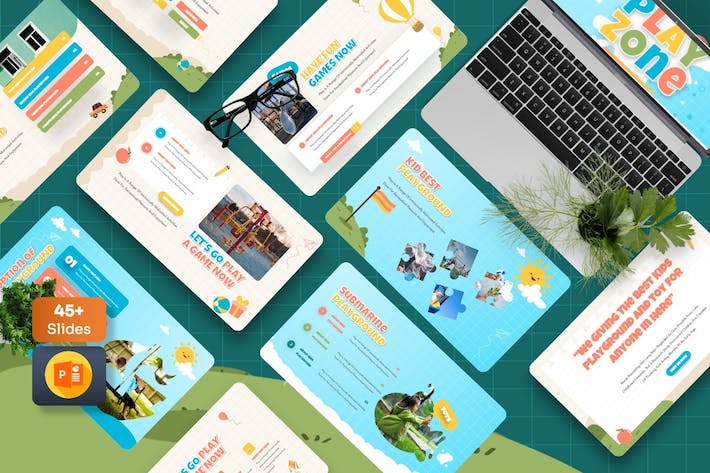 儿童游乐区娱乐场所介绍PPT模板 - 顶尖PPT