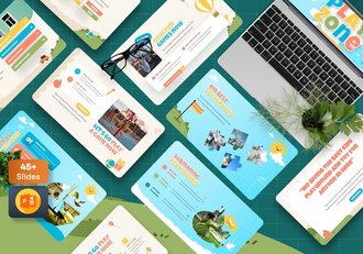 儿童游乐区娱乐场所介绍PPT模板 - 顶尖PPT