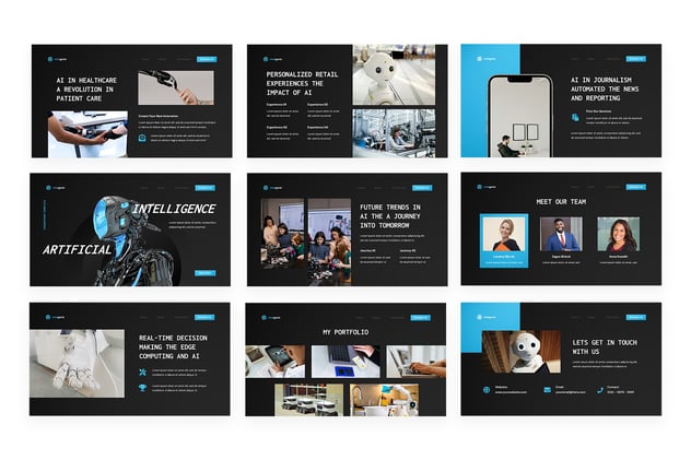 人工智能科技企业发展趋势分析Keynote模板 - 顶尖PPT
