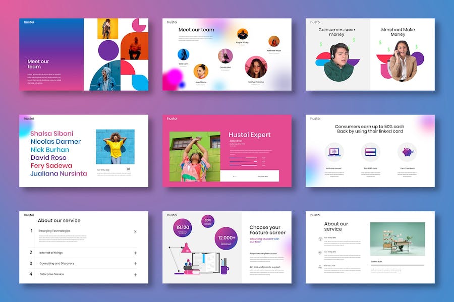 多彩视觉商务企业品牌营销推广Keynote模板 - 顶尖PPT