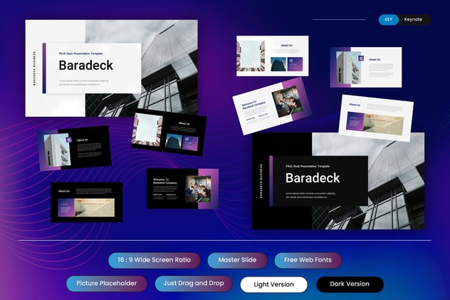 深色创业项目融资商业合作洽谈项目推广keynote模板 - 顶尖PPT