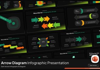 黑色背景箭头图形PPT模板 - 顶尖PPT