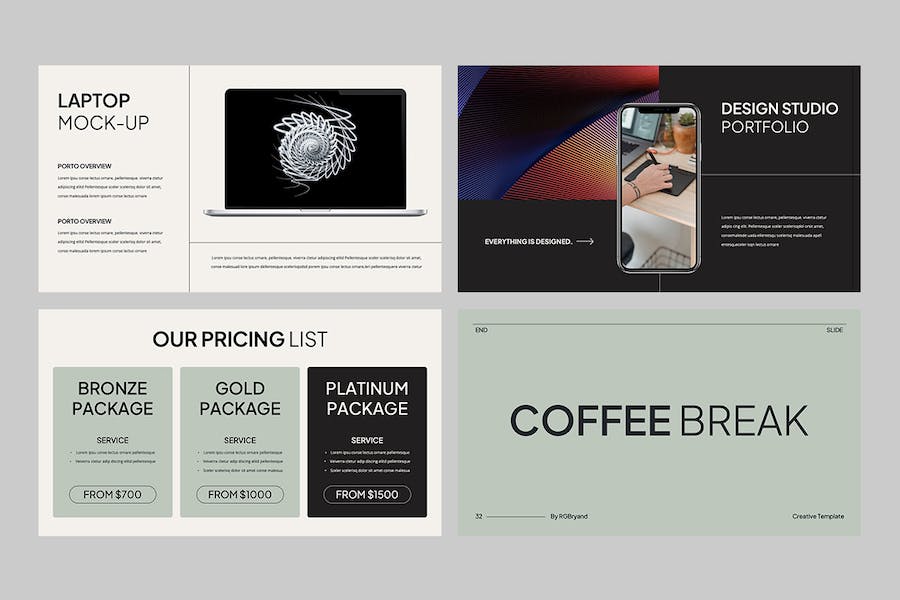 个人作品集项目展示公文包PPT模板 - 顶尖PPT