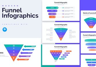 业务分析漏斗信息图表keynote模板 - 顶尖PPT