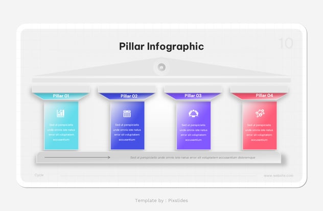 数据增长支柱信息图形PPT模板 - 顶尖PPT