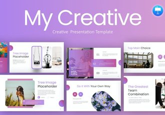 精美时尚紫色渐变风商业计划商务合作多用途keynote模板 - 顶尖PPT