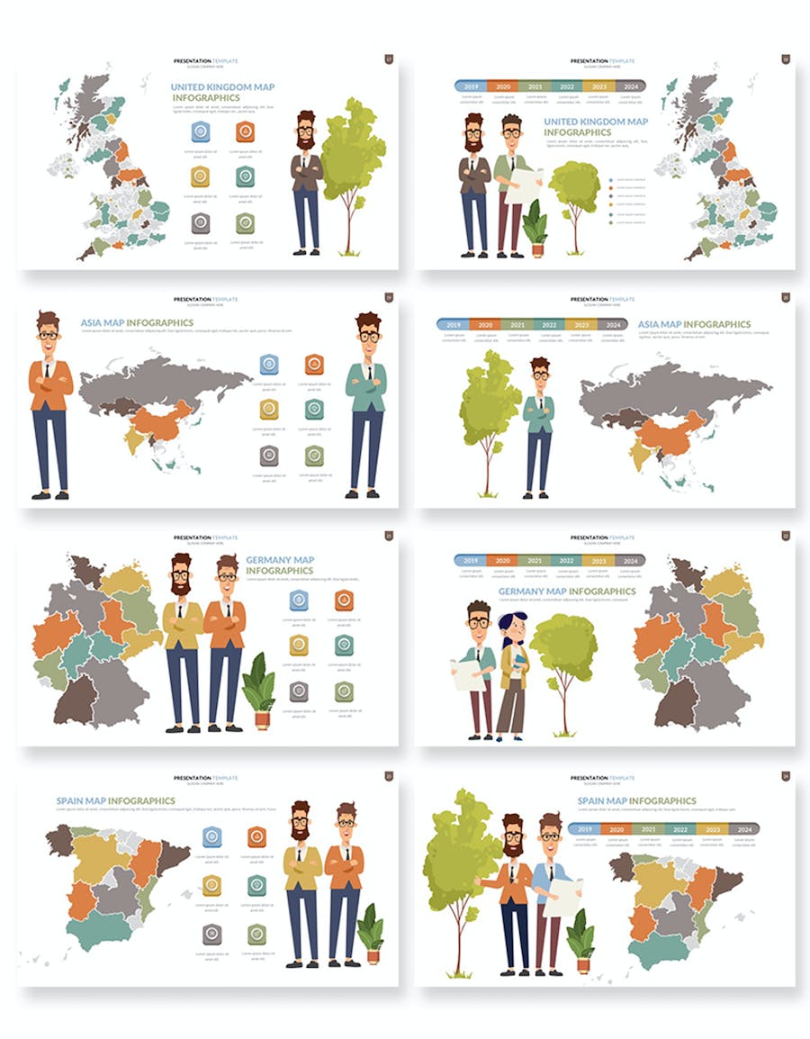 世界每个国家可编辑地图keynote模板 - 顶尖PPT