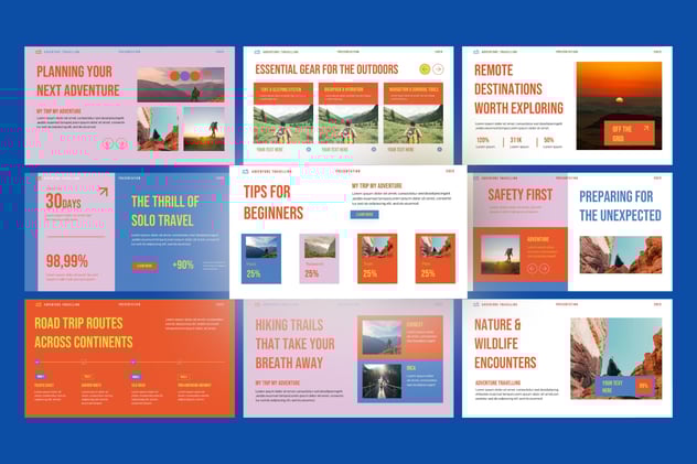 户外冒险旅行主题分享展示PPT模板 - 顶尖PPT