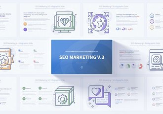 SEO市场营销图形图标PPT目标 - 顶尖PPT