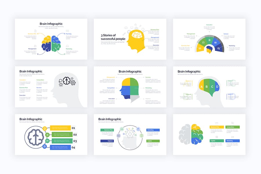 商业思维脑力激荡信息图形Keynote模板 - 顶尖PPT