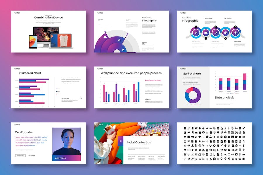 多彩视觉商务企业品牌营销推广Keynote模板 - 顶尖PPT