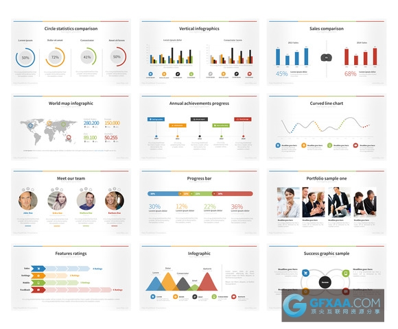 40多页精美商务汇总PPT模板 - 顶尖PPT