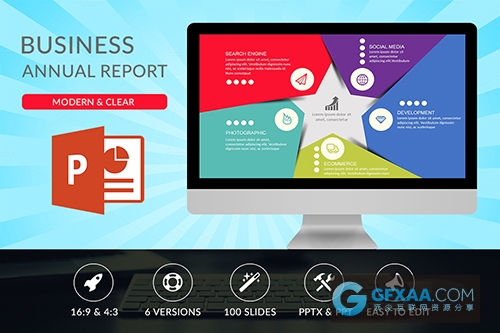 企业年度报告精美动画效果PPT模板 - 顶尖PPT