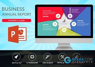 企业年度报告精美动画效果PPT模板 - 顶尖PPT