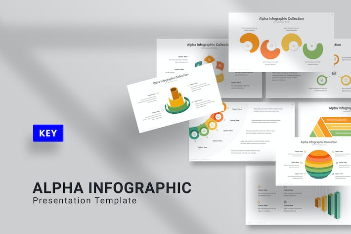 彩色步骤层次图形keynote模板 - 顶尖PPT