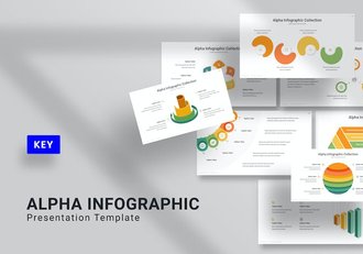 彩色步骤层次图形keynote模板 - 顶尖PPT