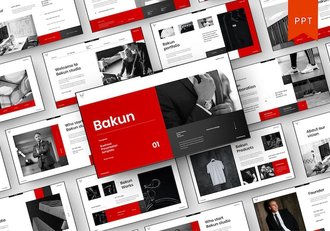 红黑配色商务企业品牌形象展示PPT模板 - 顶尖PPT