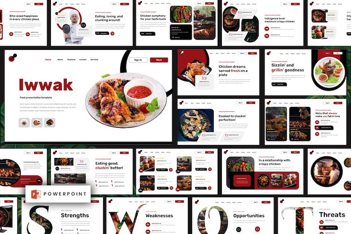 国外高档餐饮美食主题商务PPT模板 - 顶尖PPT