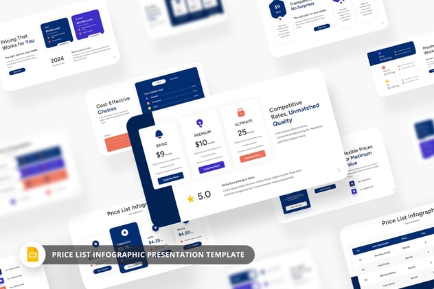 价格表信息图形图表PPT模板 - 顶尖PPT